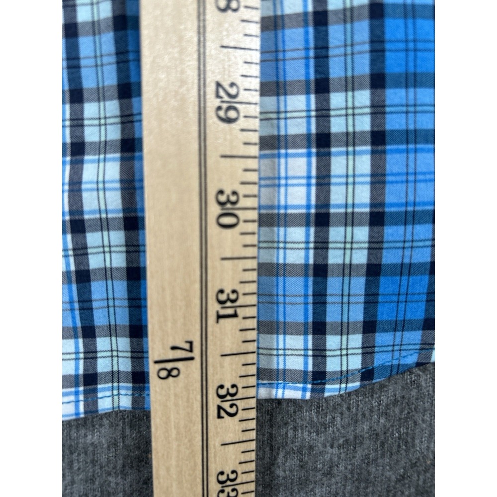 Peter Millar Men's‎ XL Blue  Plaid Summer Comfort Shirt Lightweight - Picture 6 of 7